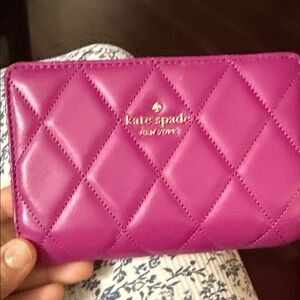 Kate Spade Fuchsia Quilted Card Holder